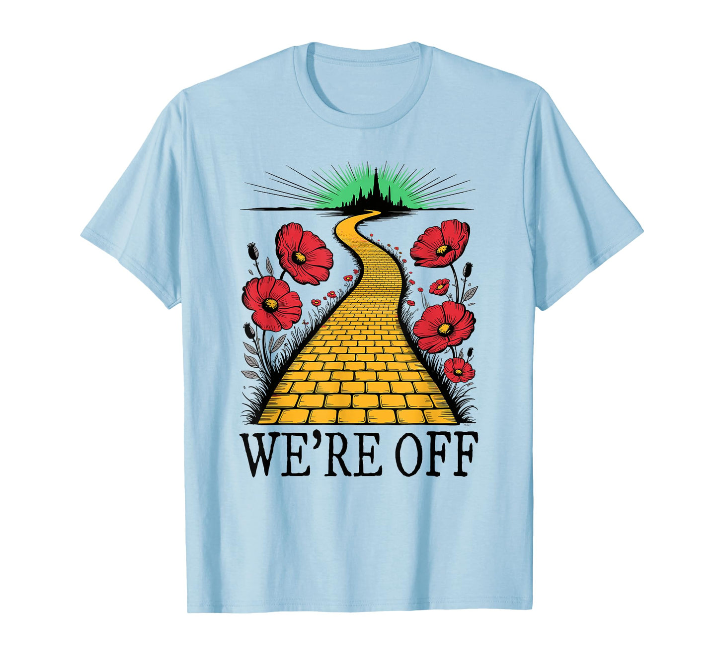 We're Off Funny Yellow Path Brick Wizard Literature School T-Shirt