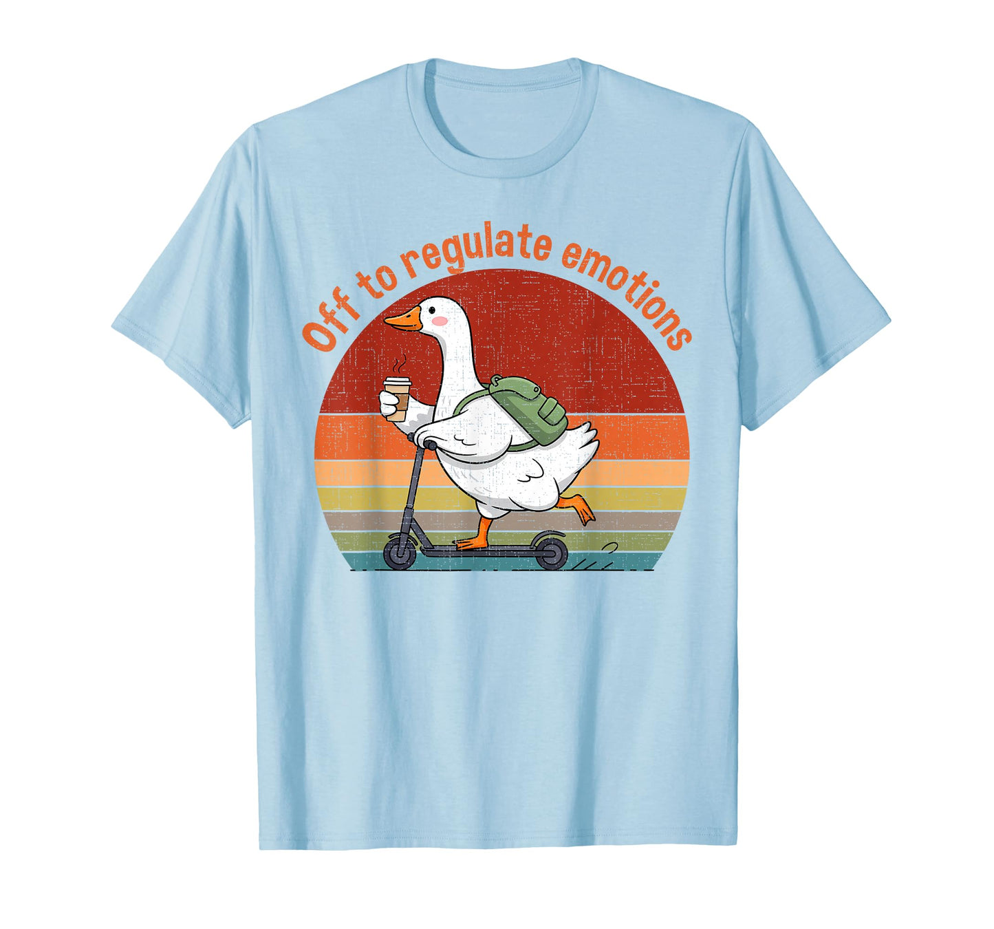 Retro Vintage Off to Regulate Emotions Goose Mental Health T-Shirt
