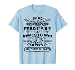 50th Birthday Gift Legend Born in February 1976 50 Yrs Old T-Shirt