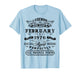 50th Birthday Gift Legend Born in February 1976 50 Yrs Old T-Shirt