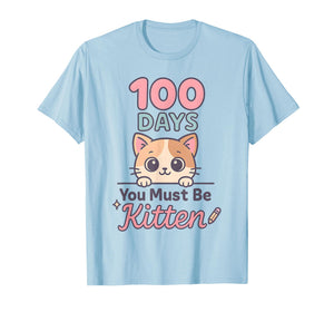 100 Days of School Kindergarten Teacher Preschool Cat T-Shirt