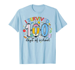 I Survived 100 Days of School 100th Day Teacher Student Kids T-Shirt