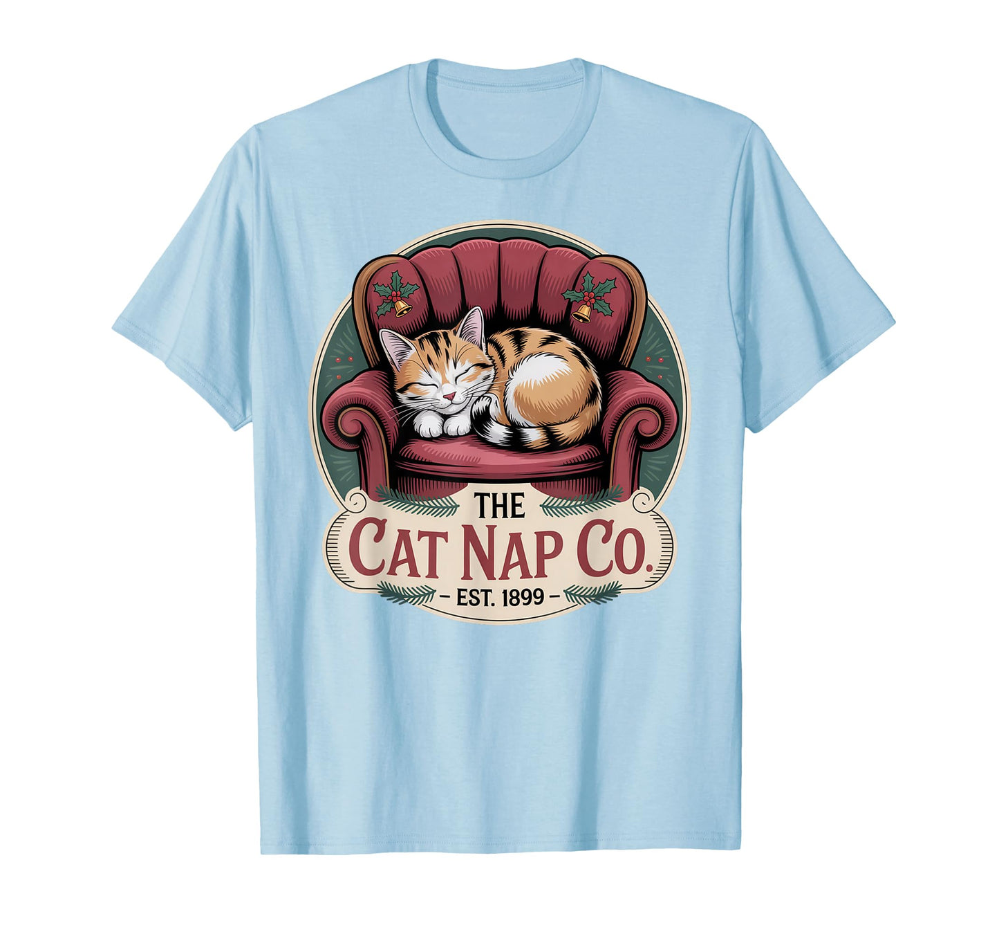 Retro Sleeping Cat Christmas – Cozy Vintage Holiday T-Shirt