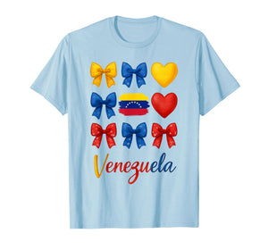 Venezuela Hispanic Heritage Month Bow Venezuelan Flag Girls T-Shirt