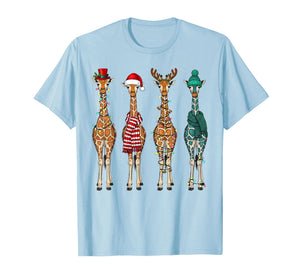 Cute Christmas Giraffe Funny Animal Lover Gift Kids Toddlers T-Shirt