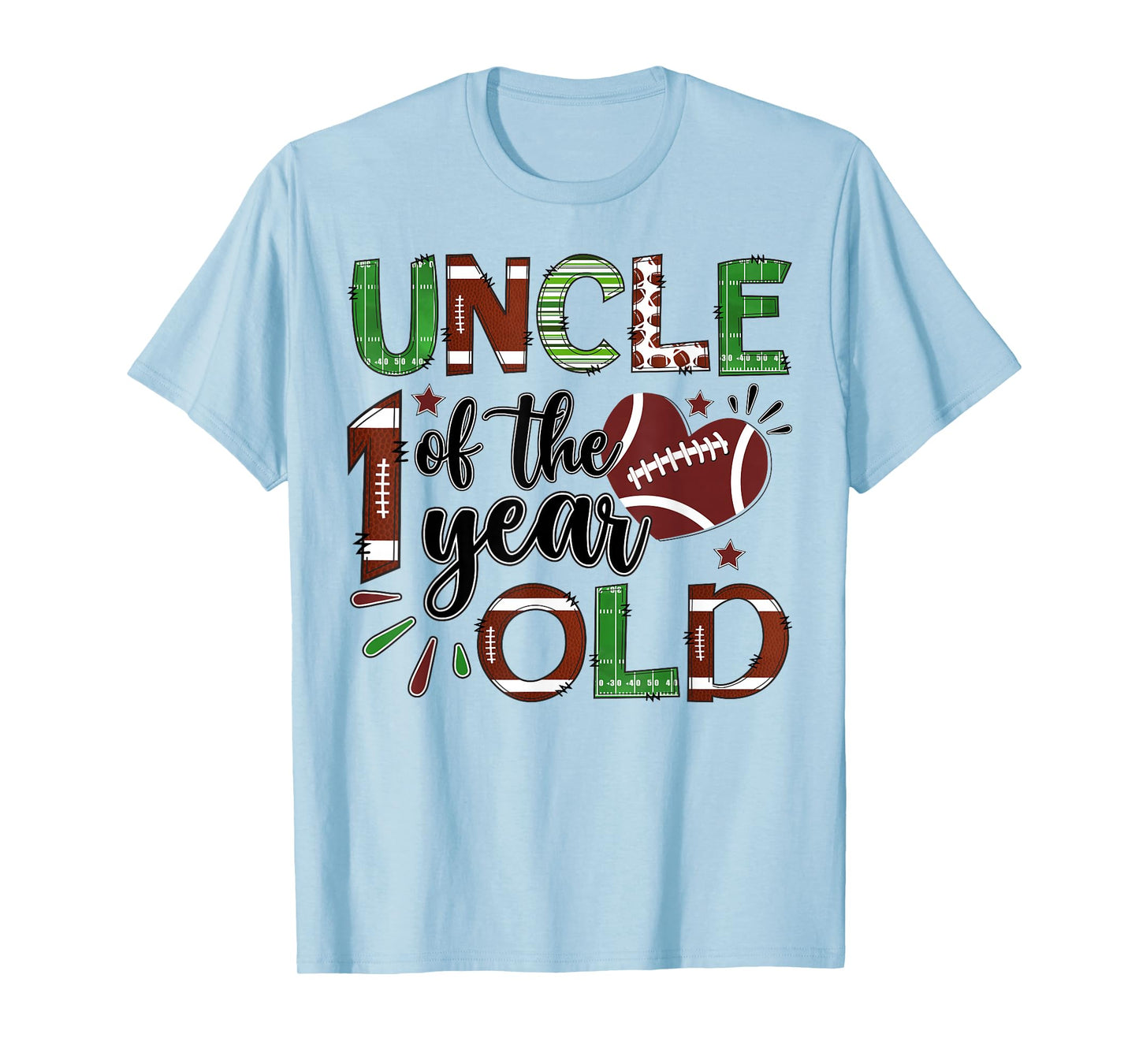 Uncle of The 1 Year Old Football 1st Birthday Boy Matching T-Shirt