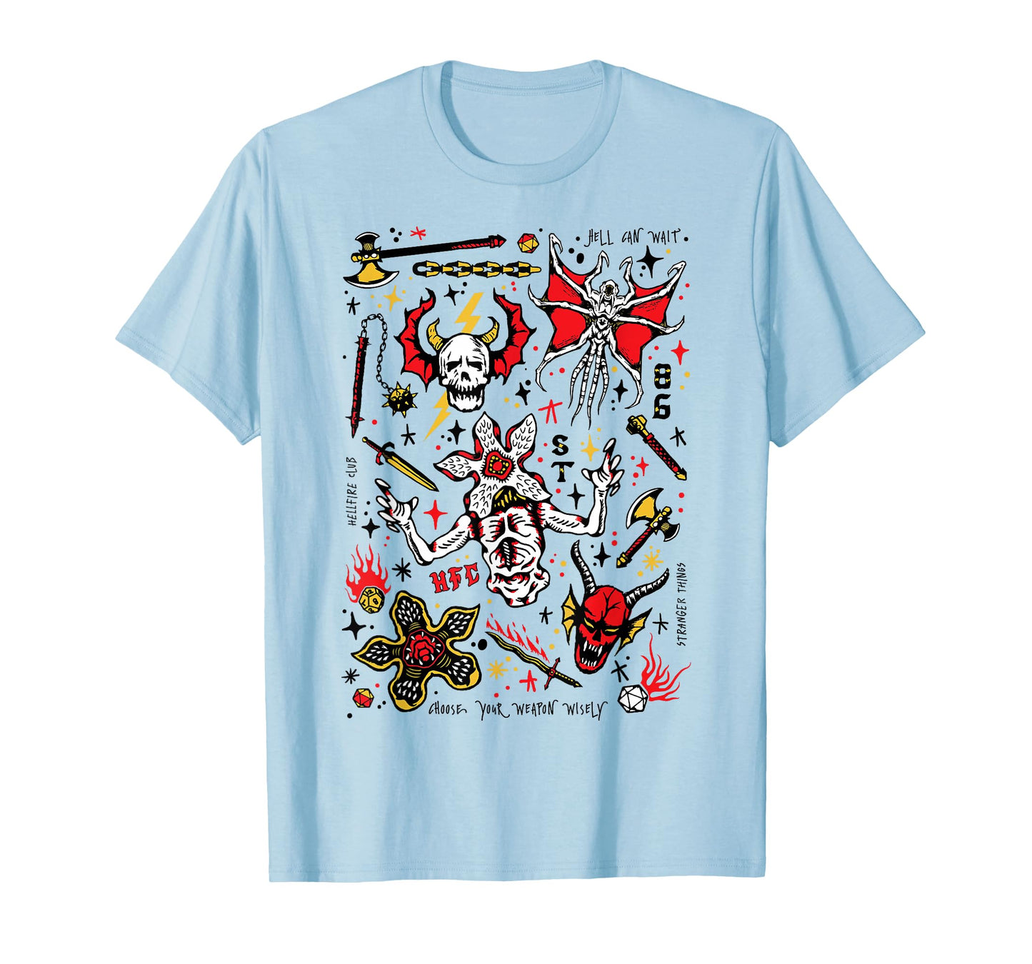 Stranger Things Hellfire Club Demobat Skull T-Shirt