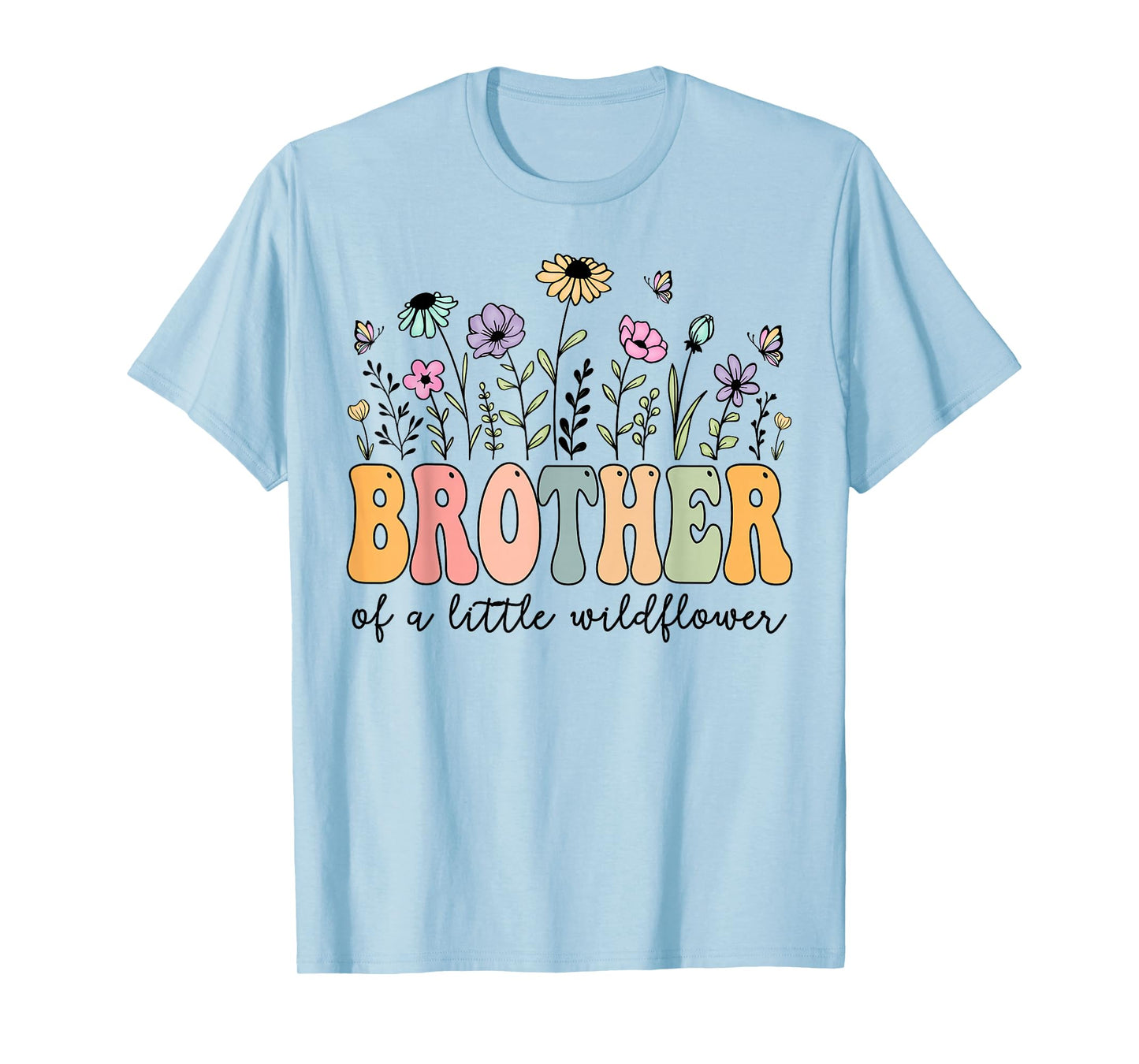 Brother of The Little Wildflower Birthday Girl Party T-Shirt