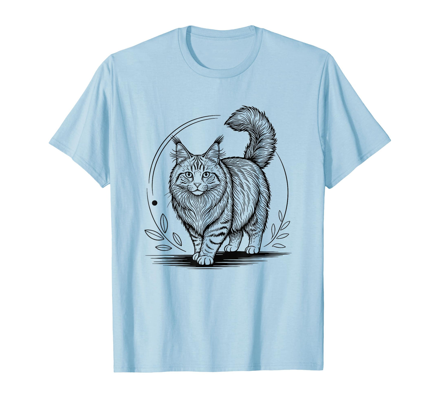 Line Art Norwegian Forest Cat Minimalist Wegies T-Shirt