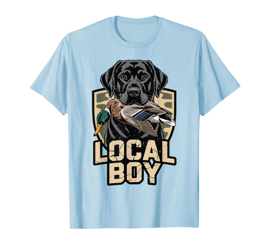 Local Boy Camo Duck Hunting Black Lab Dog Youth Boy Toddler T-Shirt