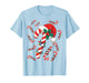 Red and White Candy Cane Santa Christmas Xmas Lights T-Shirt
