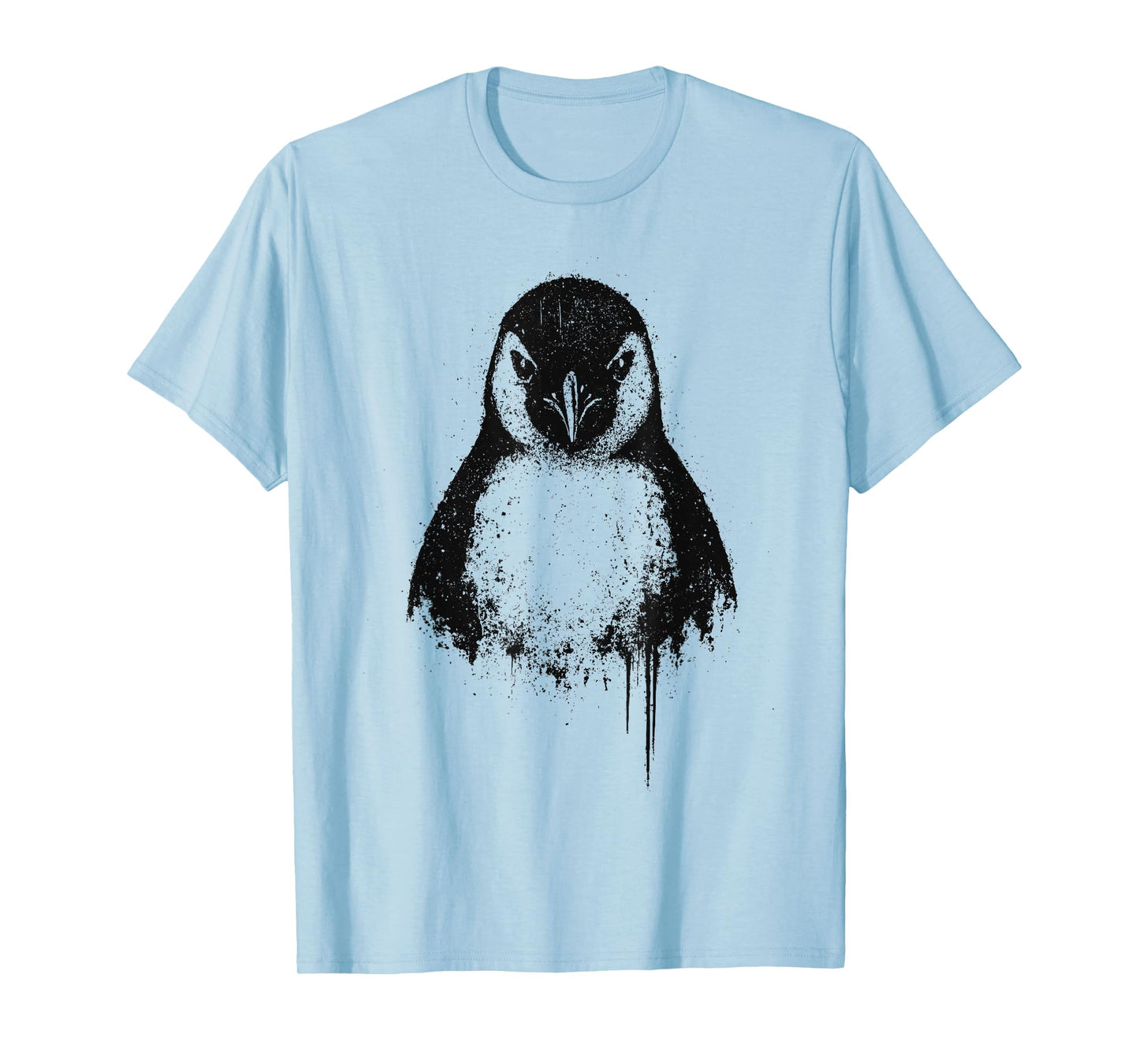Penguin Ink Art Grunge Aesthetic Arctic Wildlife Portrait T-Shirt