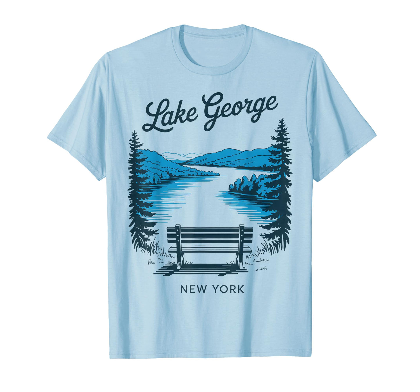 Lake George Vintage Travel Scenic View T-Shirt