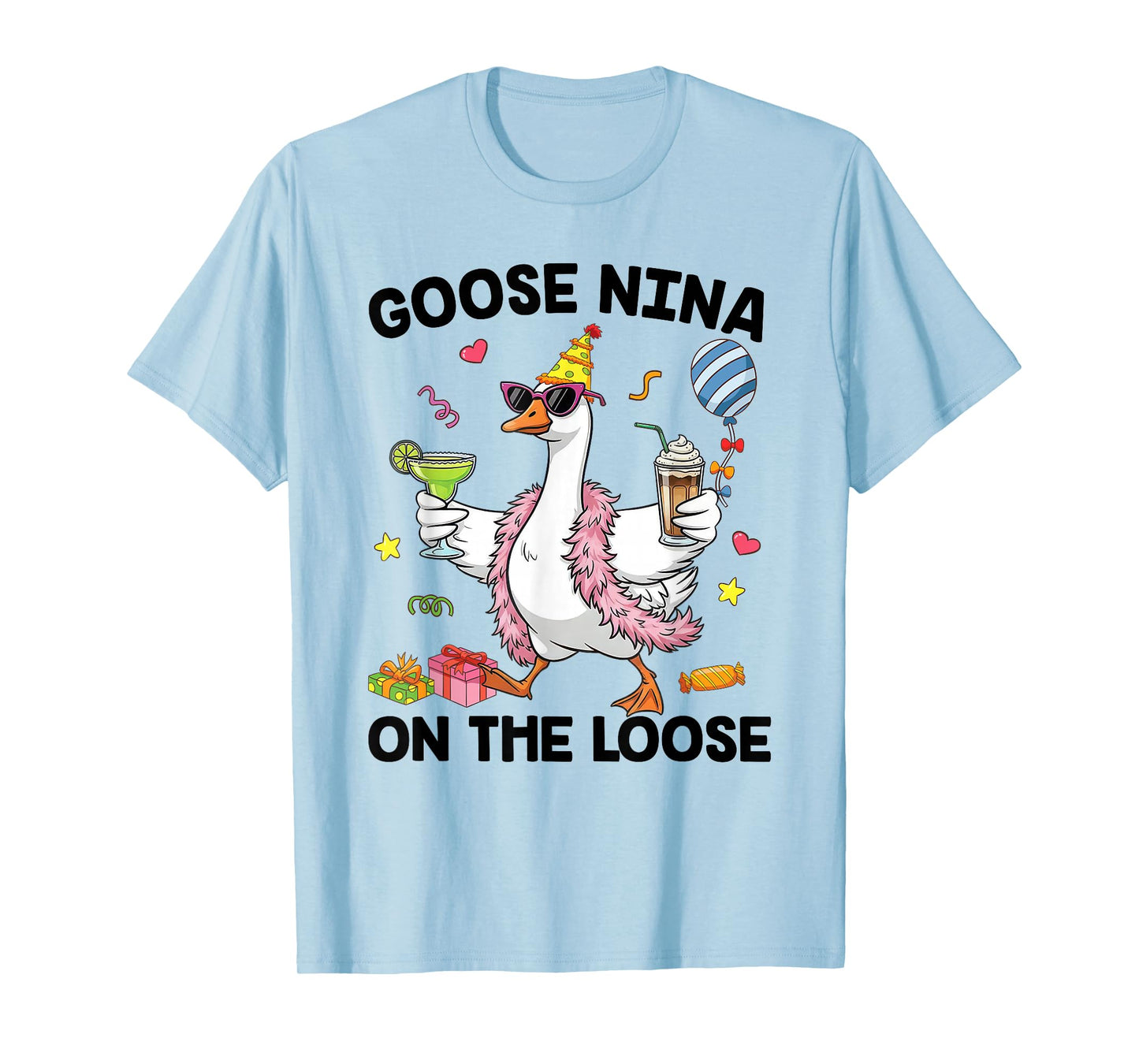 Nina Goose On The Loose Funny Birthday Matching Family T-Shirt