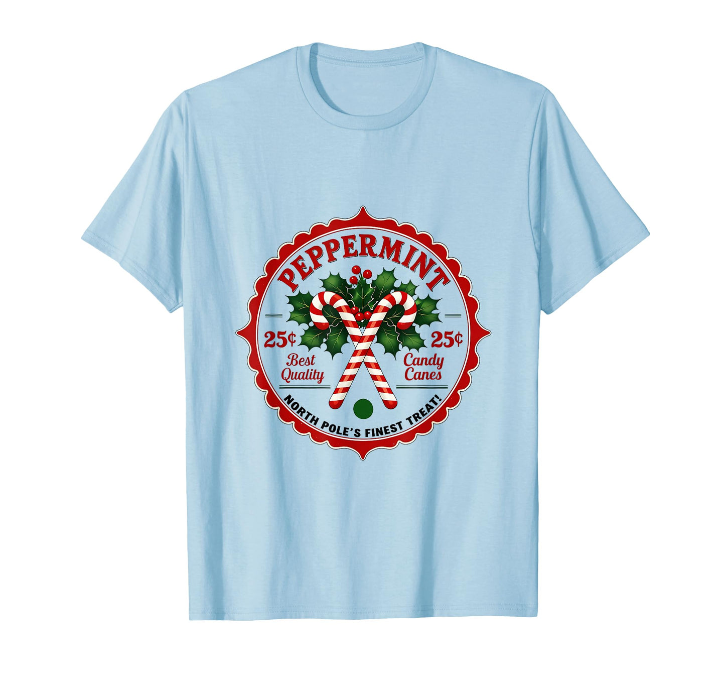 Vintage North Pole Candy Company Christmas Old Fashioned T-Shirt