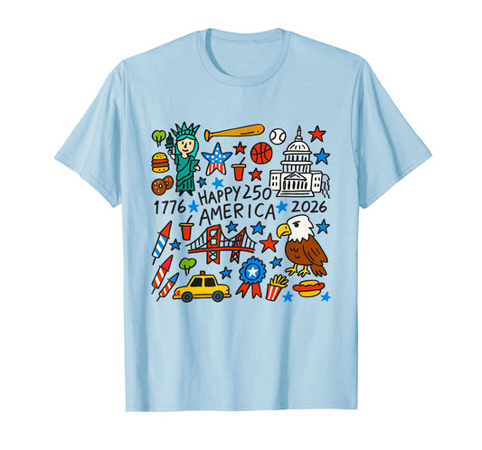 Vintage 250 Years America Anniversary 250th Independence Day T-Shirt