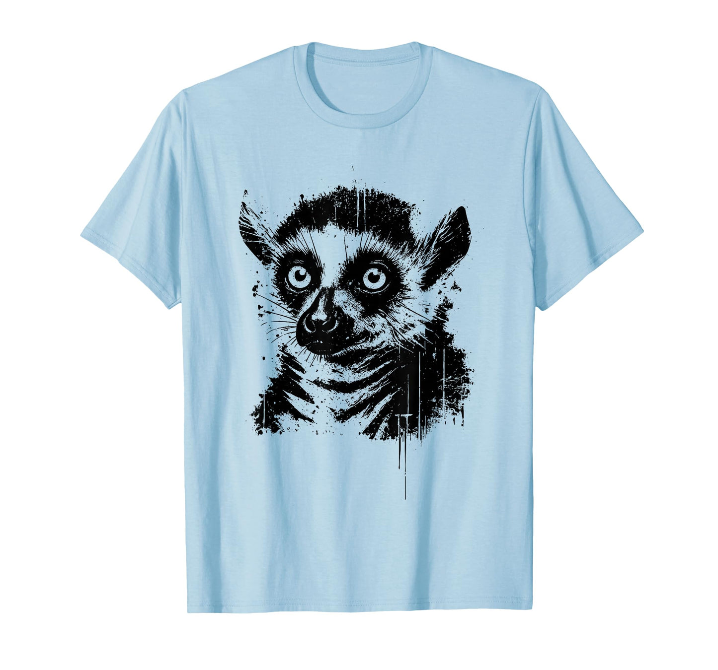 Lemur Ink Art Jungle Madagascar Wildlife Portrait Grunge T-Shirt
