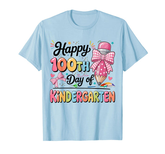 Happy 100 Days of School Kindergarten Teacher Girls Kids T-Shirt