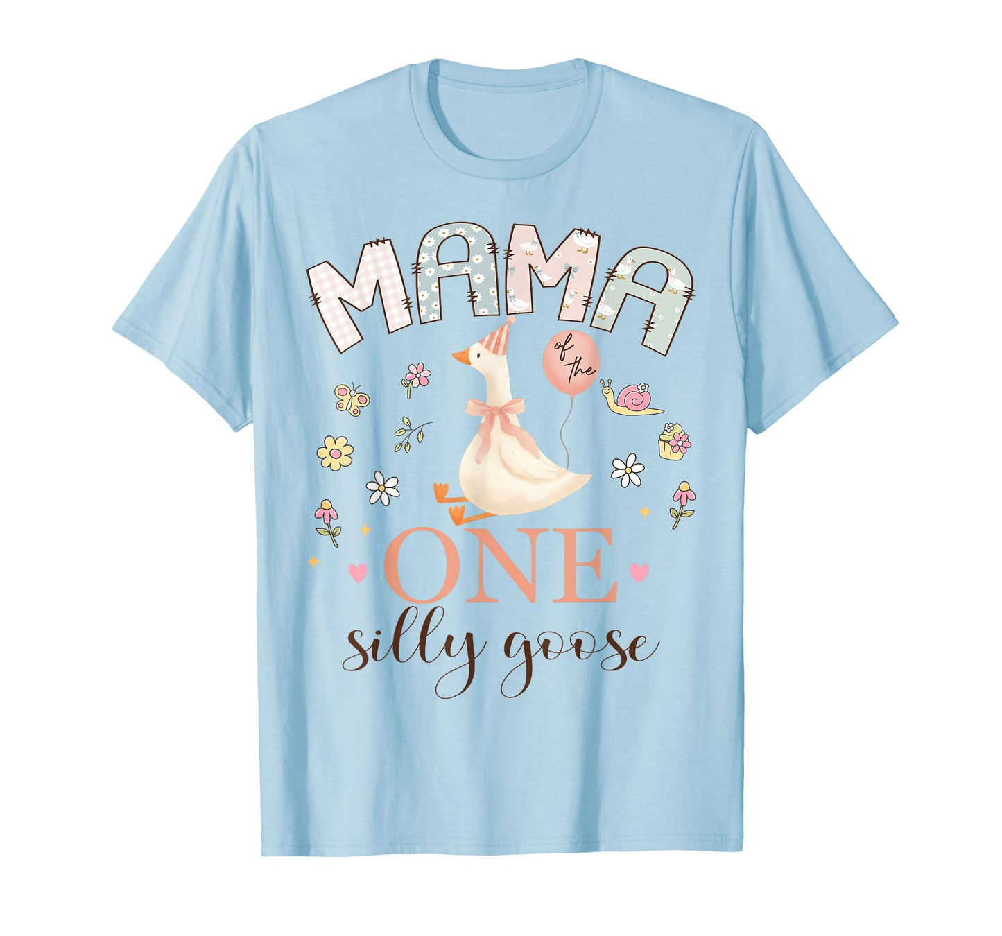 Mama of The One Silly Goose 1st Birthday Girl Matching T-Shirt