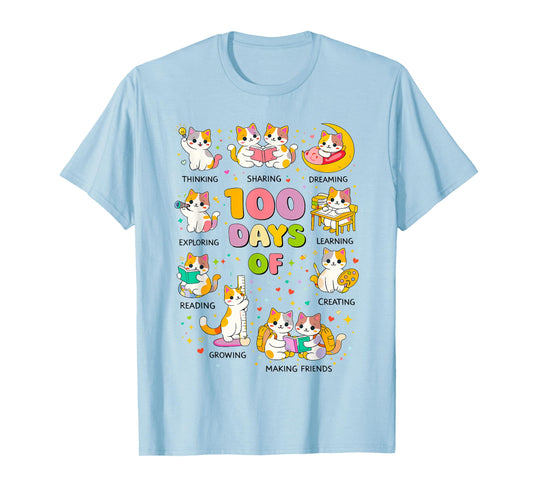 100 Days of School Smarter Cute Cats Kitten Teacher Bookish T-Shirt