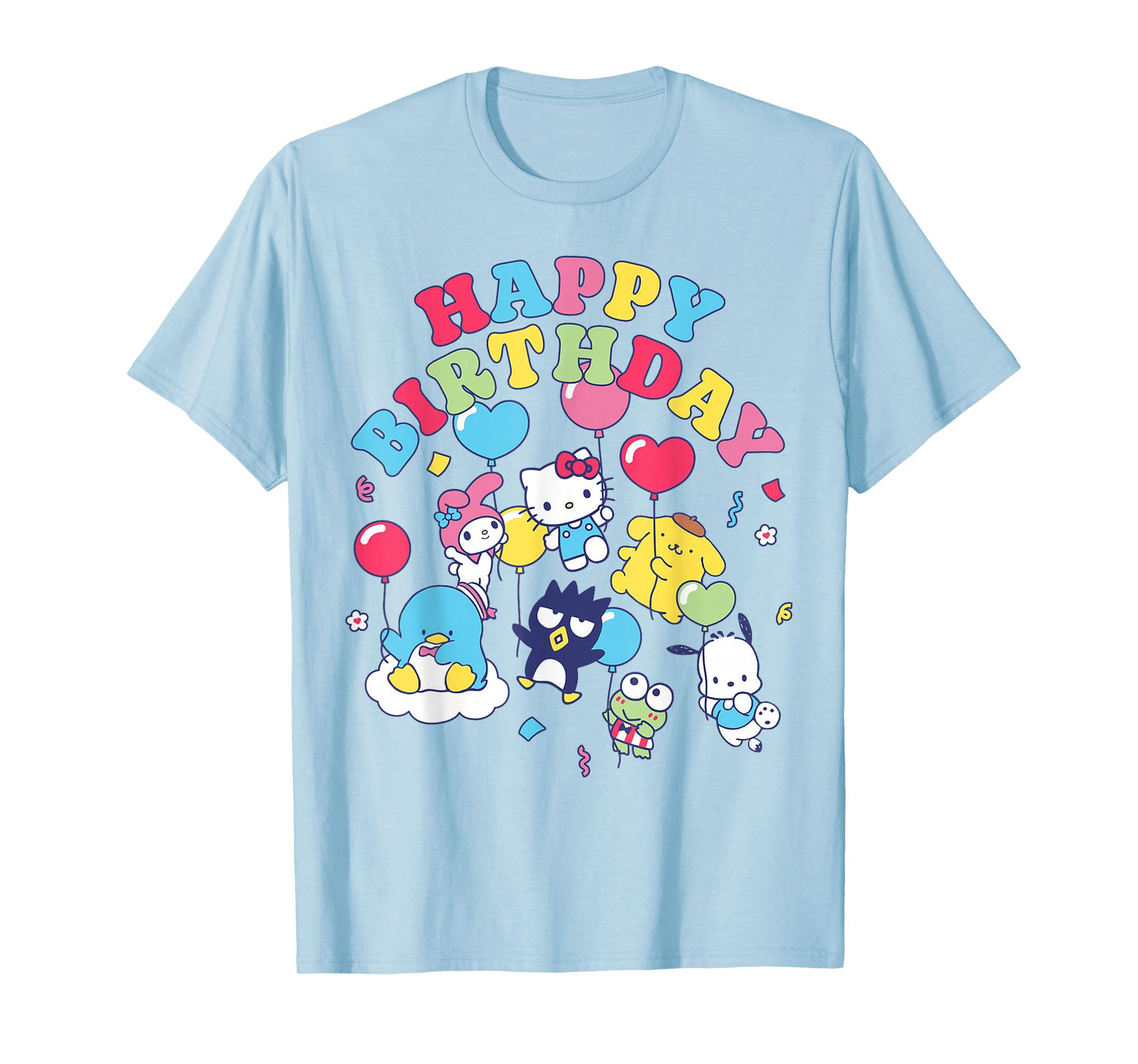 Hello Kitty and Friends Floating Ballons Happy Birthday T-Shirt