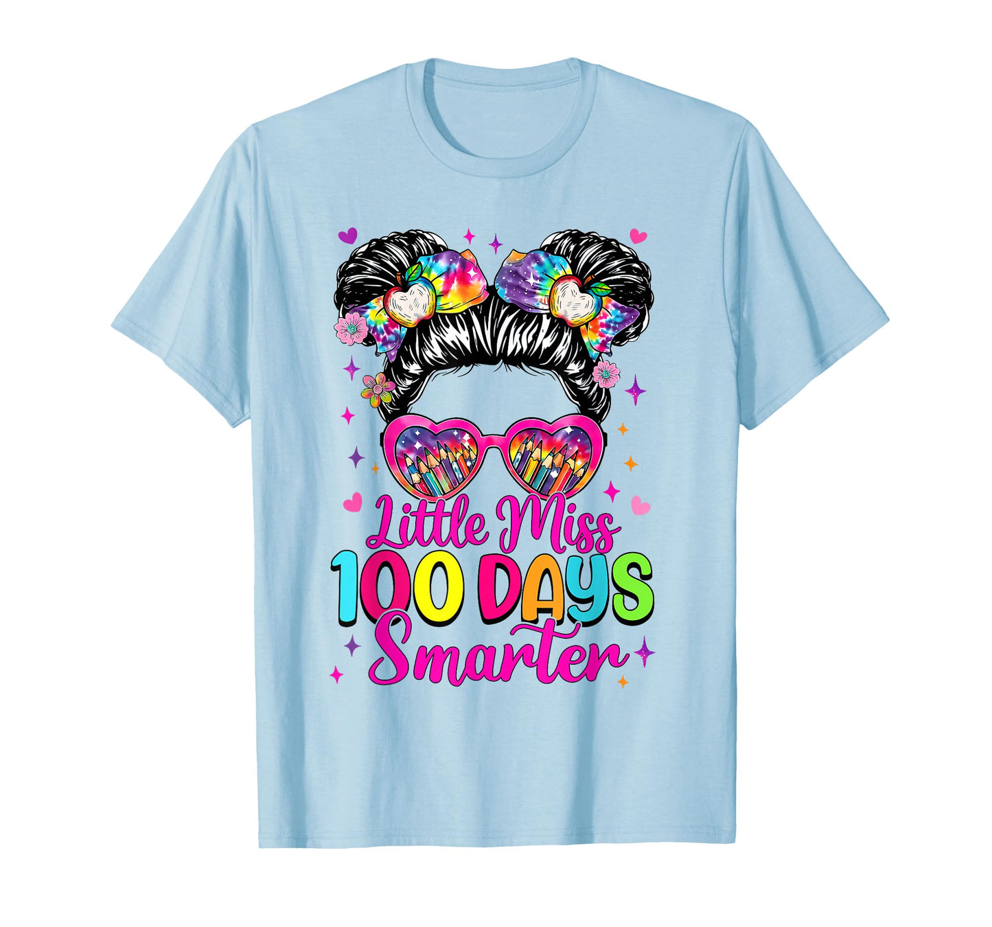 Little Miss 100 Days Smarter 100 Days of School Girls Kids T-Shirt