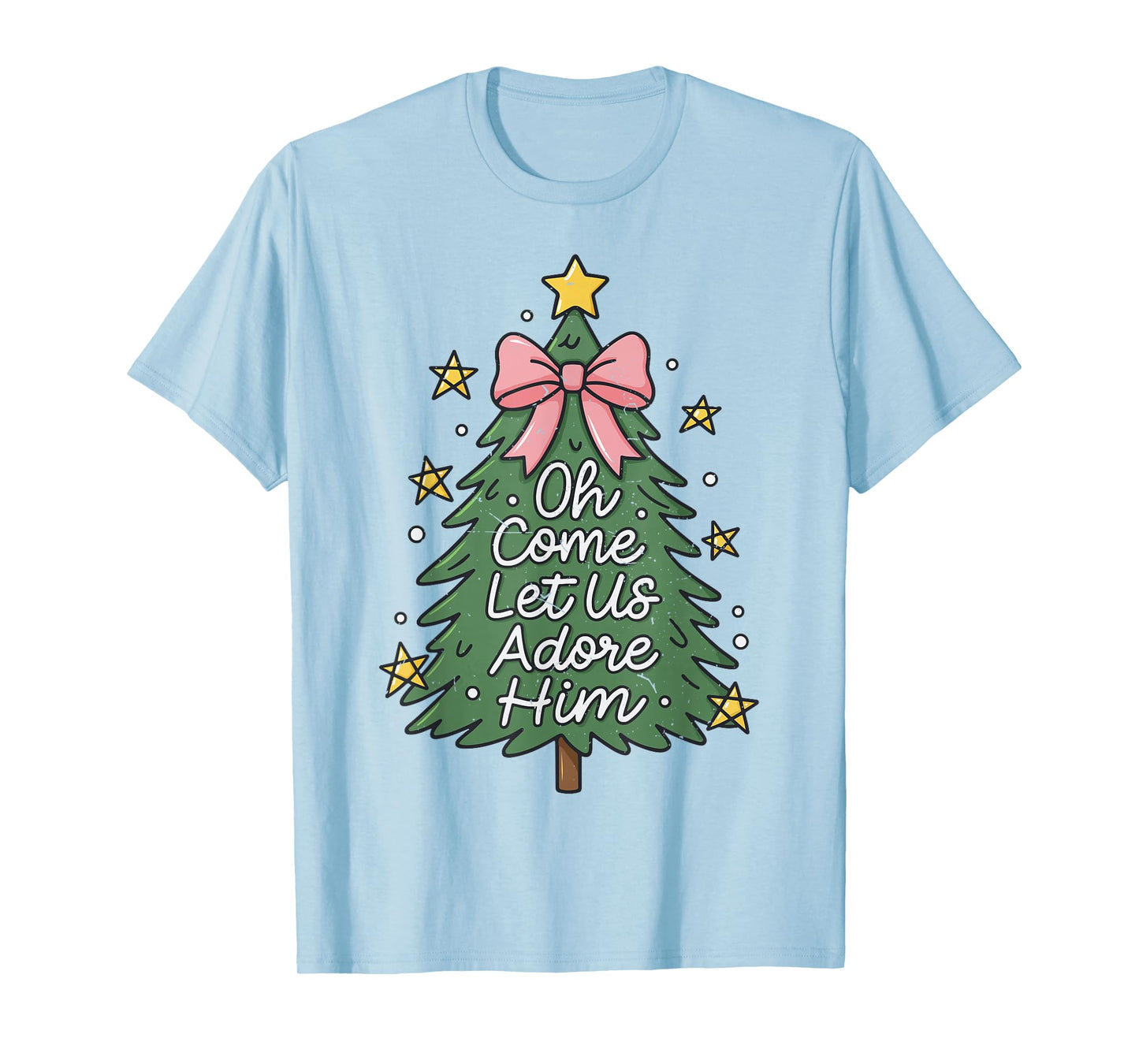 Oh Come Let Us Adore Him Toddler Girl Christian Christmas T-Shirt