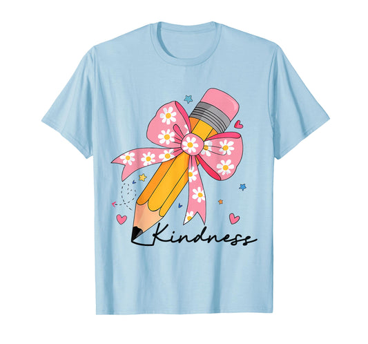Kindness Teacher Inspirational Bow Girl Motivational Be Kind T-Shirt