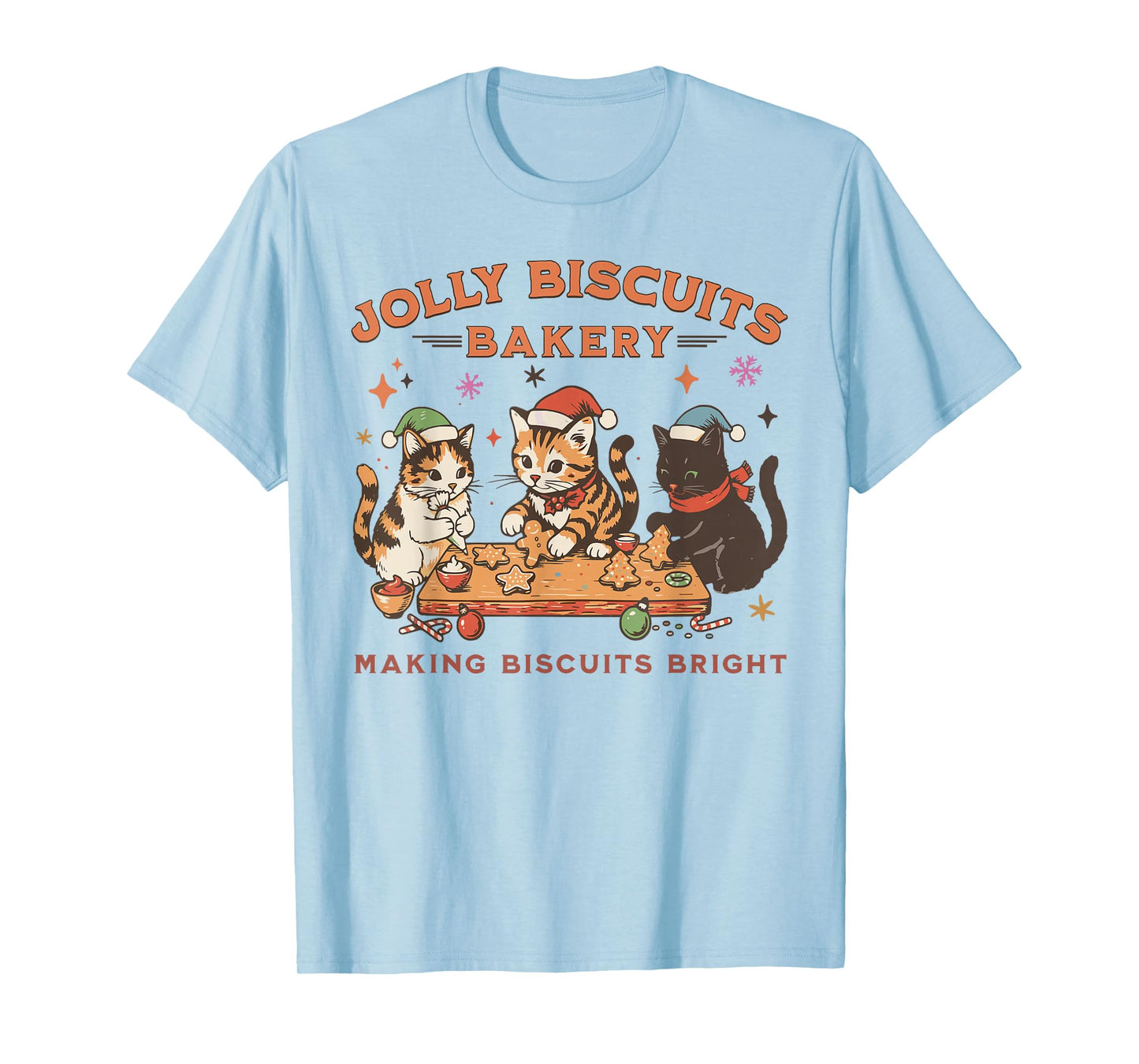 Jolly Biscuits Bakery Vintage Family Christmas Baking Crew T-Shirt