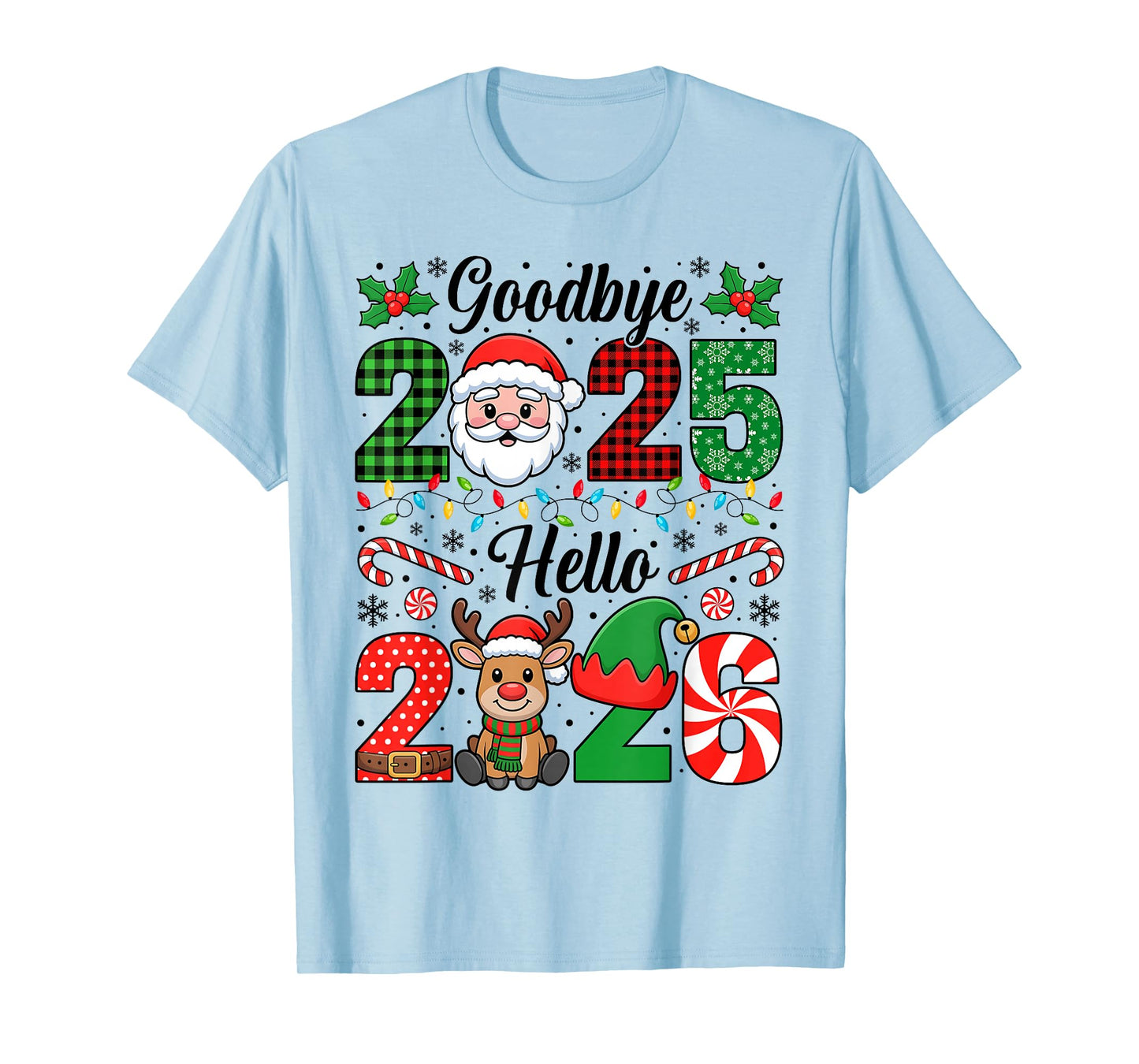 Goodbye 2025 Hello 2026 Christmas Matching Family Pajama T-Shirt