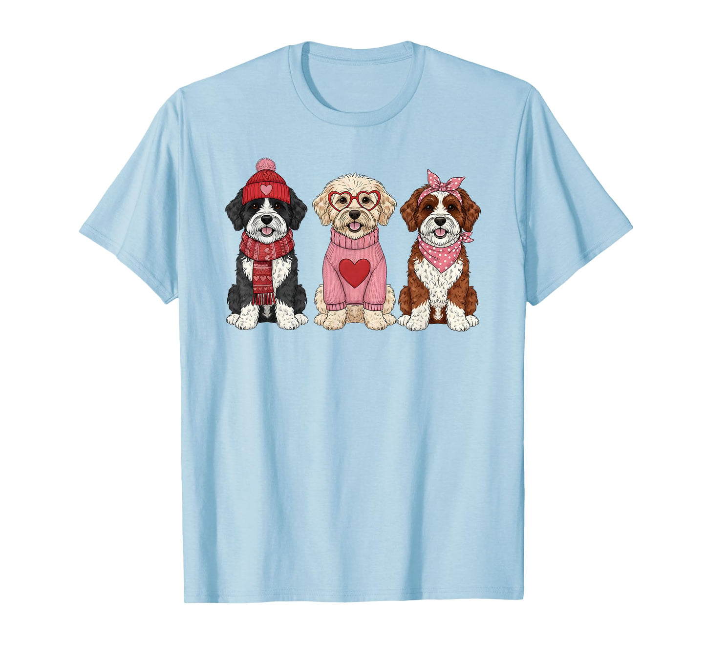 Cute Aussiedoodle Valentine Doodle Dog T-Shirt