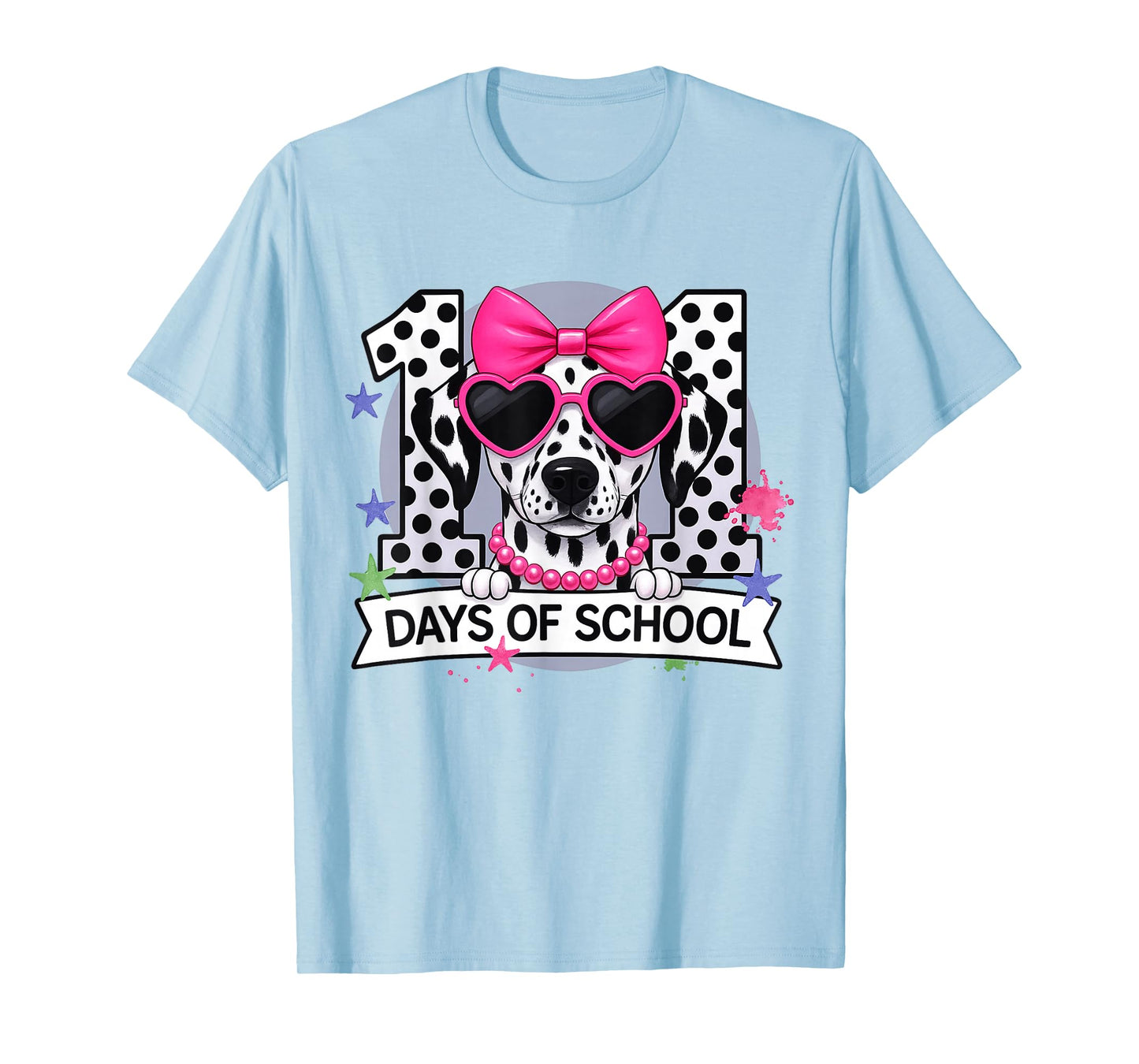 Preppy 100 Days of School Dalmatian Dog Teacher Girls T-Shirt