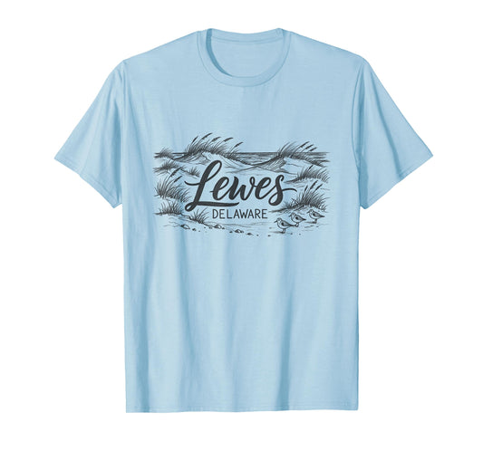 Lewes Delaware Sketch Art Design T-Shirt