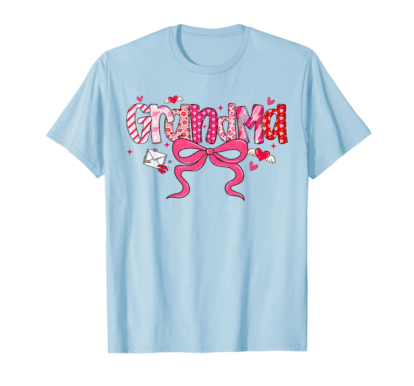 Grandma Valentine Cute Heart Valentines Day Coquette Bow T-Shirt