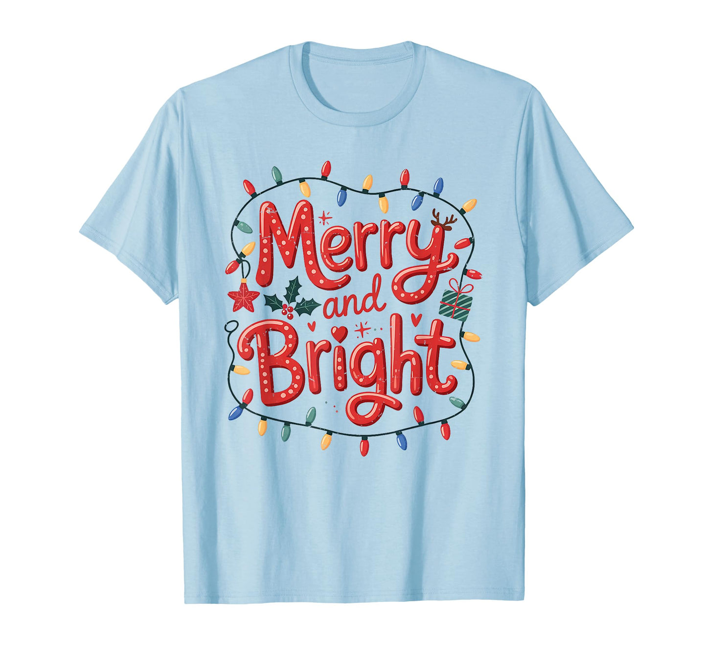Merry & Bright Moody & Uptight Matching Couples Christmas T-Shirt