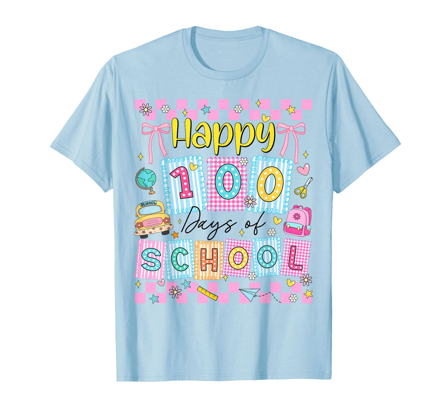 Happy 100 Days of School Coquette 100th Day of School Girls T-Shirt