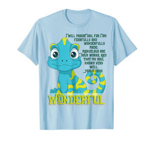 Wonderfully Made Lizard Psalm 139:14 Christian Faith Design T-Shirt