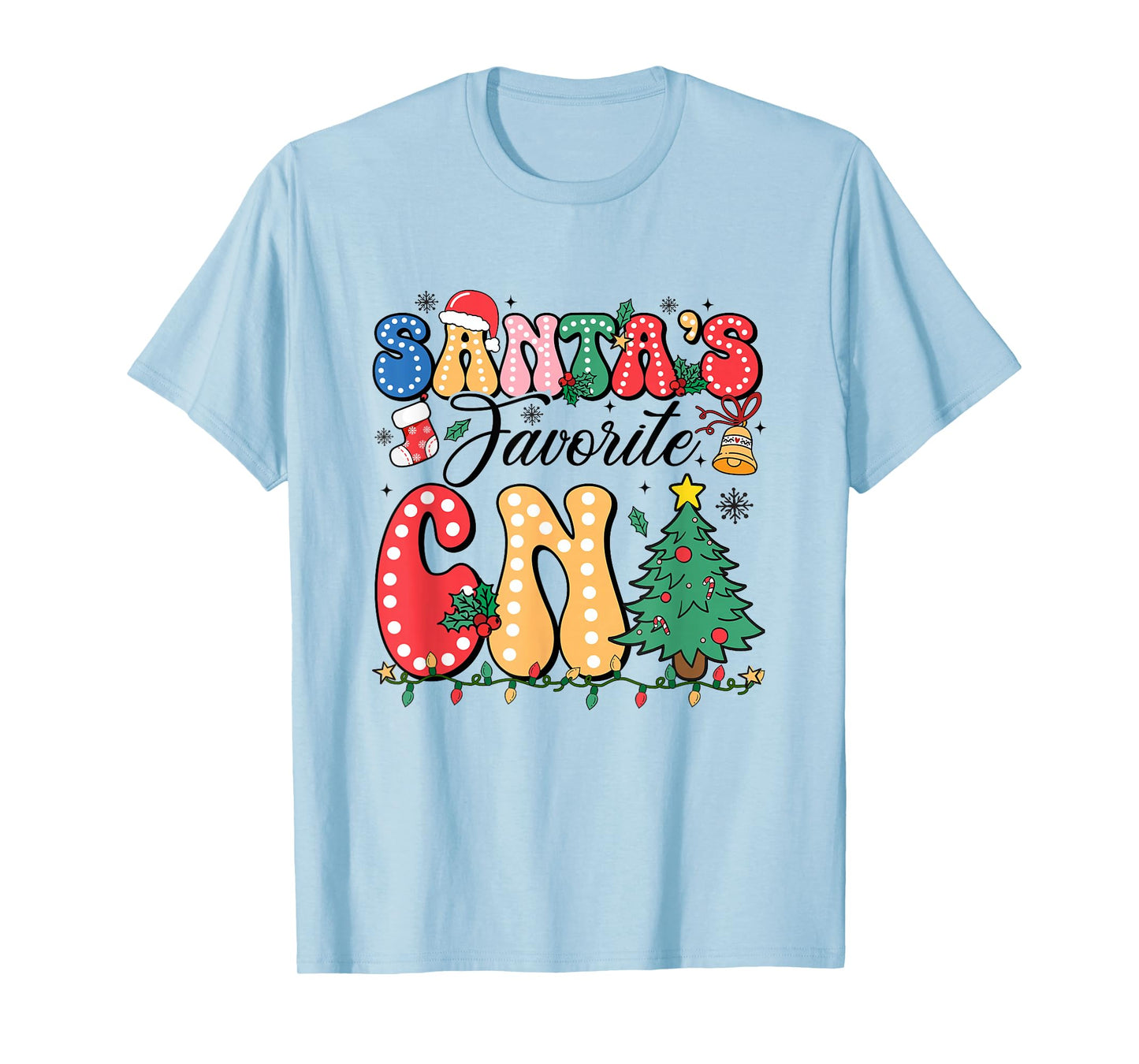 Funny Santa's Favorite CNA Christmas Nursing Xmas T-Shirt