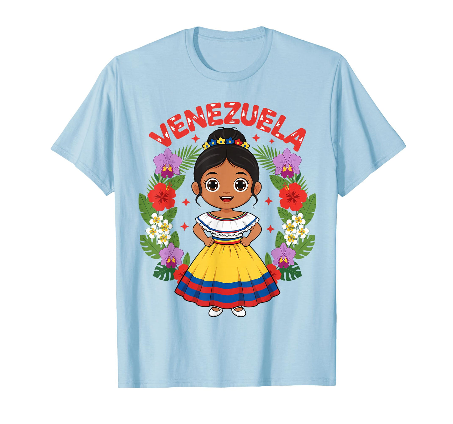 Venezuela Venezuelan Girl Traditional Dress Flowers Heritage T-Shirt