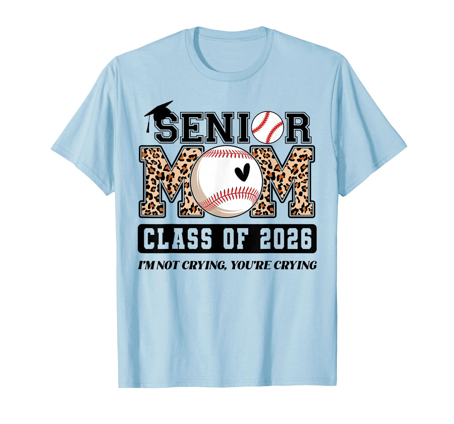 Senior Mom Class of 2026 Cute Baseball Player Graduation T-Shirt