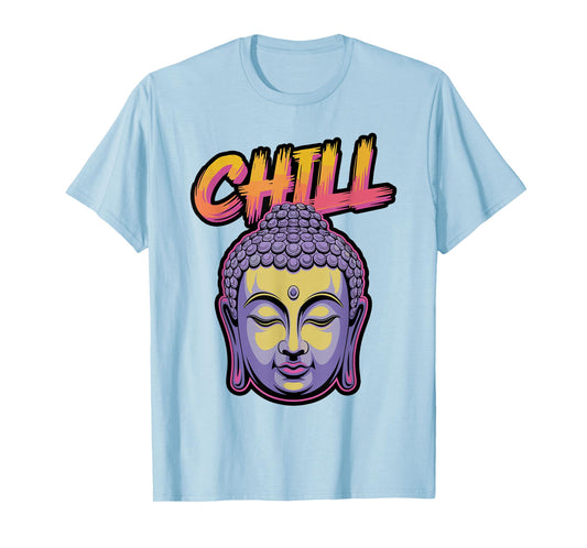 Buddha Face with Chill Street Style Text T-Shirt