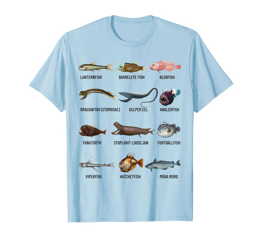 Deep Sea Fish Ocean Biology & Marine Science Educational T-Shirt