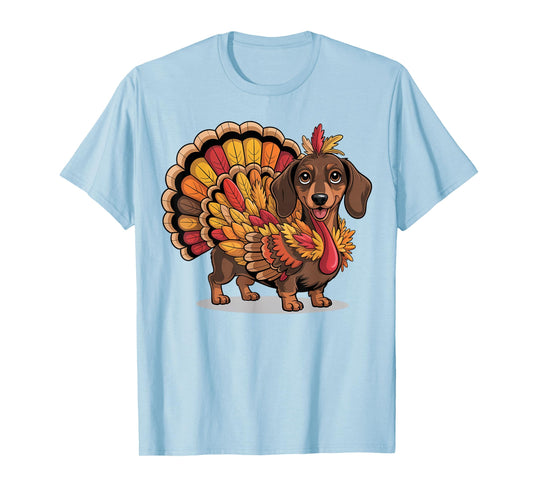 Cute Wiener Dog Fall Autumn Thanksgiving Dachshund Turkey T-Shirt