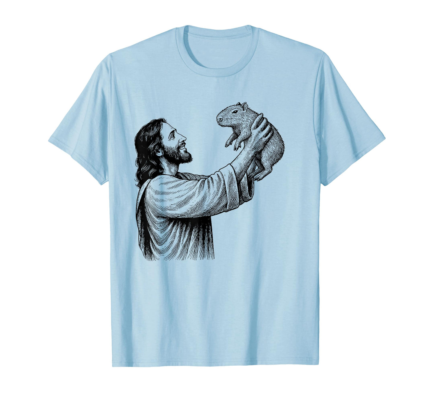 Jesus Holding Capybara Christian T-Shirt