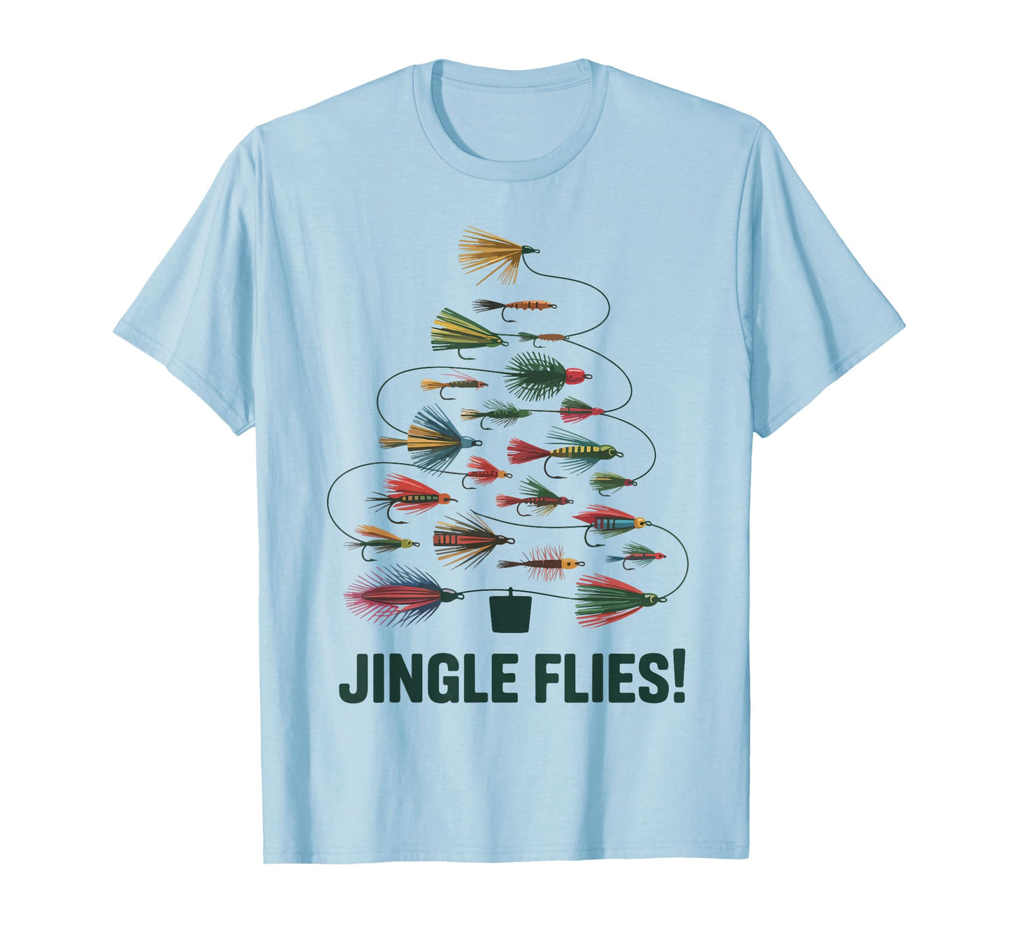 Jingle Flies Funny Fly Fishing Lure Christmas Pajama Toddler T-Shirt