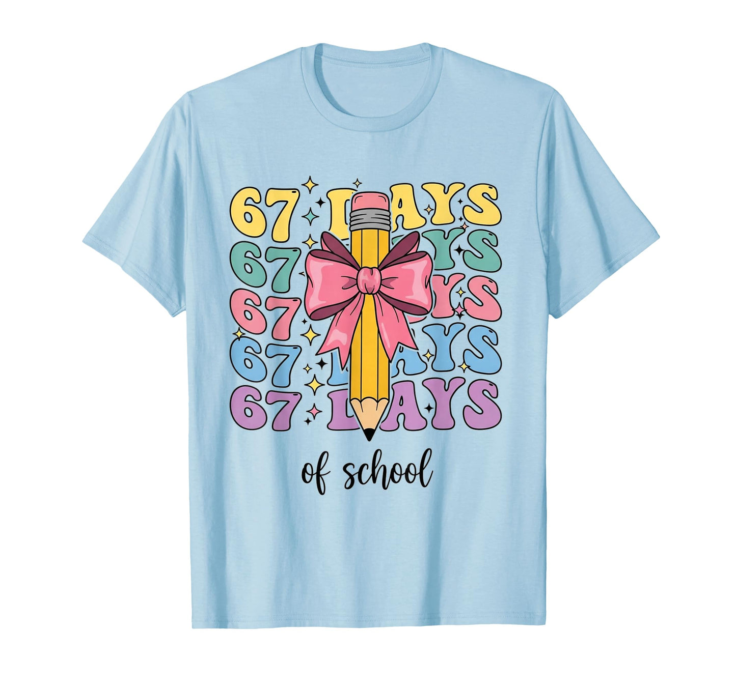 100 Days of School Truck 67th Day of School Six Seven Kids T-Shirt