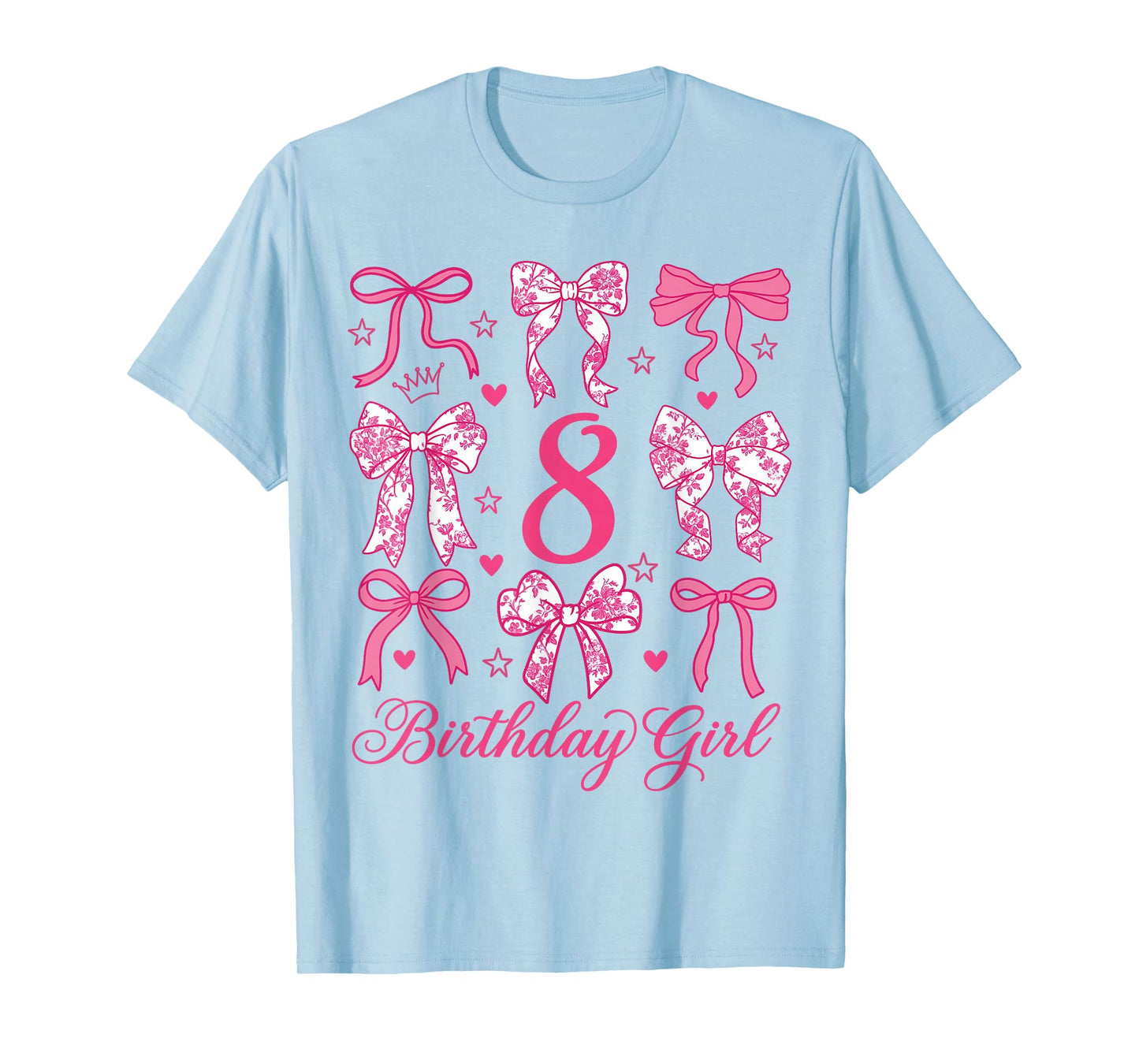 Cute It's My 8 Bday Coquette Bow 8th Birthday Girls T-Shirt
