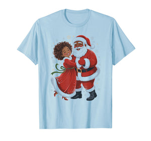African American Santa Dancing with Mrs Claus Couple Dance T-Shirt