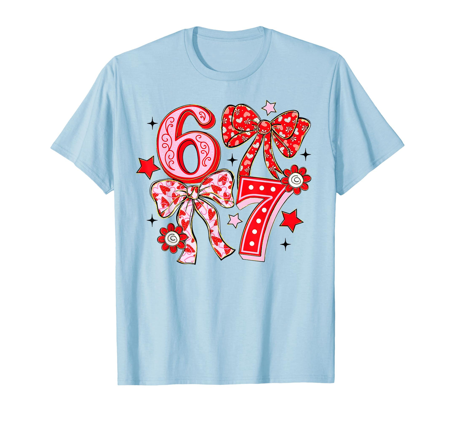 Valentine Funny Six Seven 6 7 Meme Slang Men Women Boy Girl T-Shirt