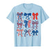 Cute 4th of July Red White and Blue American Coquette Bow T-Shirt